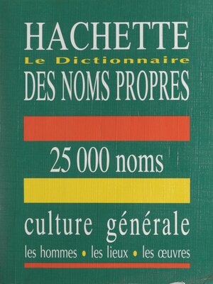 cover image of Le dictionnaire des noms propres Hachette